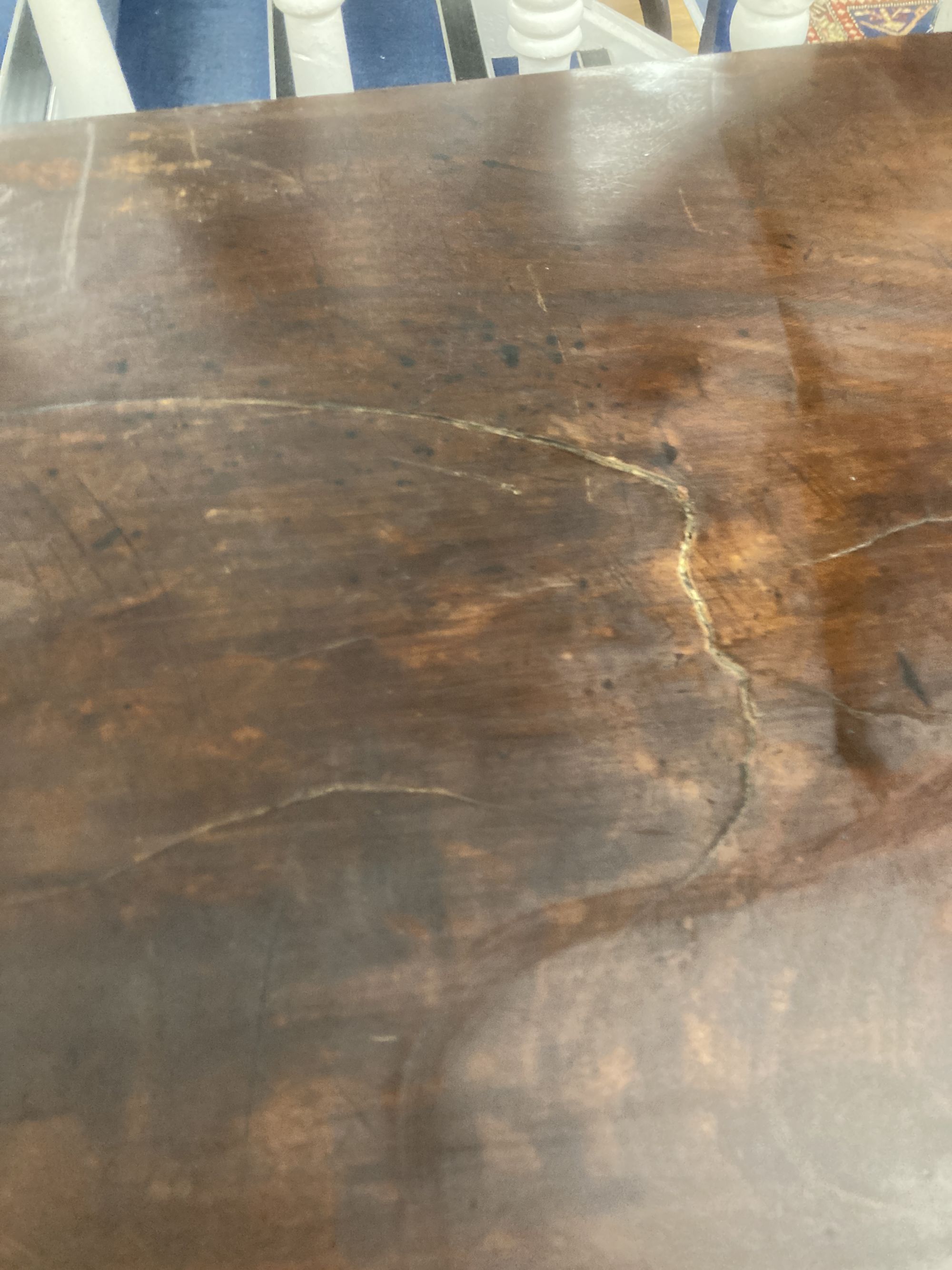 A George III mahogany bowfront serving table, width 142cm, depth 60cm, height 92cm